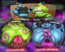 anthro barley_lightfoot bhm big_breasts blue_hair breasts busty busty_boy chubby_male disney elf elf_ears gastropod gay justmegabenewell male male_cleavage male_only onward_(2020) pixar slug slug_boyfriend ssbhm yaoi