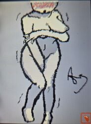 artist_name*djh_aj blush breasts caught embarrassed embarrassed_nude_female female female_only flipnote hi_res human looking_at_viewer nintendo nipples nude nude_female open_mouth original simple_background standing