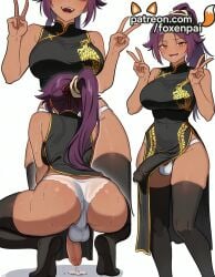 1futa 1girls 2025 ai_generated anus artist_name ass balls black_legwear bleach blush bulge china_dress chinese_clothes cock cum dark_skin dick double_v double_w dress erection exposed_anus female foxenpai fucking futa_focus futa_only futanari genderswap_(ftm) hi_res high_quality high_resolution highres intercourse intersex legs_apart legs_spread love_making male male_focus multiple_views open_legs open_mouth otoko_no_ko panties patreon patreon_username penetration penis purple_hair rule_63 sex sex_from_behind sexual_intercourse shihouin_yoruichi smile splayed_legs spread_legs squatting stable_diffusion sweat testicles thighhighs tight_anus v v_over_eye w watermark white_panties