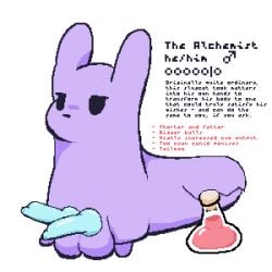 1:1 2_penises animal_genitalia animal_penis balls big_balls blue_penis canine_genitalia canine_penis curved_penis erection fan_character feral genitals knot male multi_genitalia multi_penis penis potion purple_body rain_world slugcat solo svehaq_(artist) tail tail_mouth the_alchemist_(svehaq) unusual_anatomy unusual_tail videocult
