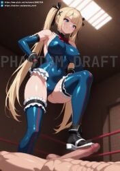 ai_generated animated blonde_hair bootjob boxing_ring dead_or_alive dead_or_alive_5 defeat_sex defeated dominatrix female female_domination femdom footjob gloves marie_rose mixed_boxing mixed_wrestling phantom_draft submissive_male swimsuit tagme thighhighs trample trampling video wrestling wrestling_ring