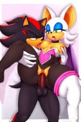 , big_ass big_breasts big_butt cum_drip cum_in_pussy deep_penetration fucked_senseless hard_cock hard_penis mobian_(species) rouge_the_bat saliva_drip saliva_on_tongue shadouge shadow_the_hedgehog