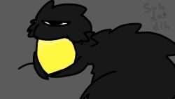animated colorbox_(mustard) duck_jelly_(colorbox_mustard) incredibox_mod spiky_creature sucking_penis throat_goat