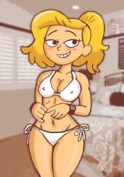 amphibia bikini blonde_hair breasts female pinup rayryan sasha_waybright solo tagme