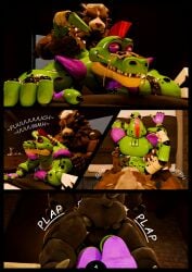 3d_(artwork) abs absurd_res alligator alligatorid anal angry animatronic anthro apartment balls balls_deep bed bedroom big_balls big_penis blender_(artwork) blender_cycles_(artwork) bottomless bottomless_anthro bottomless_male box caught_staring cellphone charr claws clothed clothing comic container crocodilian delivery_(commerce) delivery_employee depth_of_field dialogue digital_media_(artwork) door door_handle doorknob doorway dropped dropped_food duo electronics english_text everyday_life exclamation_point eyewear eyewear_on_head fangs felid feline five_nights_at_freddy's five_nights_at_freddy's:_security_breach food food_delivery furhorn furniture fuzzy genitals guild_wars hat headgear headwear hi_res holding_tail humanoid hybrid imminent_sex joints lever looking_at_another looking_at_viewer looking_down looking_pleasured looking_up looming looming_over machine male male/male mammal maulclaw montgomery_gator_(fnaf) muscular office on_model painting_(object) pecs penetration penis phone pizza pizza_box pizza_delivery plap_(sound) portrait power_socket profanity rear_view reptile robot scalie scottgames seductive shoulder_pads size_difference smartphone smug smug_face standing steel_wool_studios sunglasses sunglasses_on_head surprised table tail teeth text vase wall_(structure) wearing_sunglasses widescreen window wire worried