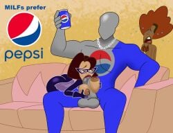 1girls 2boys 2d 2d_(artwork) affair big_ass big_breasts big_butt big_muscles big_penis blowjob breasts breasts_out brown_hair caught chain_leash chain_necklace cheating cheating_wife crying cucking cuckold dark-skinned_female dark-skinned_male dark_skin disney disney_channel doodleporn exposed_breasts faceless_male husband_in_background lipstick mask masked masked_female medium_breasts medium_hair milf muscular_male nipples oscar_proud pepsi pepsiman silver_penis soda_can standing sucking sucking_penis superhero_costume the_proud_family tittyfuck trudy_proud watching wizard_kelly