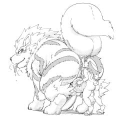 5_fingers anal animal_genitalia animal_penis anthro anthro_on_feral anus arcanine backsack balls big_balls big_penis biped canid canine canine_genitalia canine_penis denim_(artist) digitigrade duo erection feral fingers fur generation_1_pokemon genitals hi_res hooves huge_cock knot knotted_penis larger_feral male male/male male_on_feral mammal nintendo oral penis pokemon pokemon_(species) quadruped rimming scut_tail sex short_tail size_difference smaller_anthro tail tongue tongue_out zoophilia