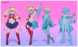 1girls ass bishoujo_senshi_sailor_moon blue_skin breasts clothing eye_color_change female female_only fokk3rs hair_color_change hair_loss identity_death lips navel ocarina_of_time princess_ruto sailor_moon skin_color_change skirt small_breasts solo species_transformation the_legend_of_zelda thighs transformation transformation_sequence usagi_tsukino wide_hips