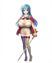 aged_down alternate_breast_size aqua_hair blue_eyes clothed edit eirika_(fire_emblem) fire_emblem fire_emblem_heroes fire_emblem_sacred_stones huge_breasts official_alternate_costume official_art oppai_loli sword young