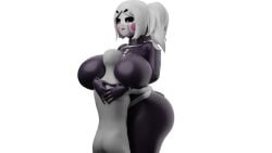 3d female five_nights_at_freddy's five_nights_in_anime hug huge_ass huge_breasts marionette_(fnaf) puppet_(fnaf) white_eyes white_hair