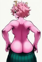 1girl ai_assisted ai_generated ashido_mina ass ass_focus back_view big_ass boku_no_hero_academia mina_ashido my_hero_academia naked nude pink_body schoolgirl