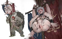 2girls after_rape body_writing bondage collar gdhs nipple_piercing rape