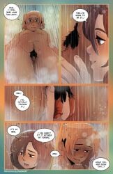 1cuntboy 1girls big_clitoris comic dakota_(the_rock_cocks) elizabeth_santos hairy_pussy leslie_brown shower shower_sex showering_together the_rock_cocks transgender transgender_male transgender_man webcomic