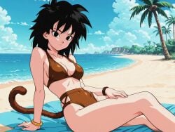 ai_generated ass bikini black_hair breasts brown_bikini censored dragon_ball dragon_ball_super dragon_ball_z gine medium_ass medium_breasts medium_thighs monkey_tail saiyan saiyan_armor saiyan_female saiyan_girl saiyan_tail saiyan_woman sexy sexy_body sexy_female sexy_pose thighs voluptuous voluptuous_female white_skin wounded