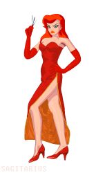 cartoon gloves heels pixel_art poison_ivy red_dress redhead sagitarius