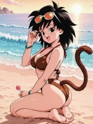 ai_generated ass bikini black_hair breasts brown_bikini censored dragon_ball dragon_ball_super dragon_ball_z gine medium_ass medium_breasts medium_thighs monkey_tail saiyan saiyan_armor saiyan_female saiyan_girl saiyan_tail saiyan_woman sexy sexy_body sexy_female sexy_pose thighs voluptuous voluptuous_female white_skin wounded
