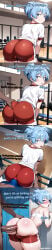 2boys adult ai_generated anal anal_penetration anal_sex ass ass_focus assassination_classroom big_ass big_penis blue_eyes blue_hair blush blushing bulge bulge_through_clothing cock comic comic_strip crop_top dark-skinned_male dark_skin femboy gay grinding groping gym gym_uniform hi_res humping interracial locker_room moaning nsfw penis pressing_against public pulled_down_shorts shiota_nagisa shorts surprised surprised_expression text thick_ass watermark xland