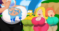 3barts american_dad big_breasts family_guy fortnite francine_smith futurama liquid_on_breast lois_griffin marge_simpson milf the_simpsons turanga_leela wide_hips