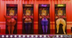3d 3d_(artwork) 4girls animatronic anthro arcade arcade_machine bear_girl blender bonfie bonnie_(fnaf) bunny_girl chiku fap_nights_at_frenni's fexa five_nights_at_freddy's fox_girl foxy_(fnaf) freddy_(fnaf) frenni_fazclaire furry furry_female furry_only golden_freddy_(fnaf) korby32_(artits) sex_machine sex_toy stuck