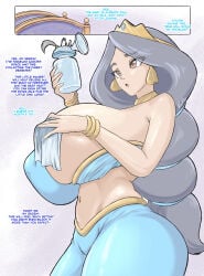 2026 aladdin_(1992_disney_film) big_breasts disney disney_princess fenrox huge_breasts jasmine_(aladdin) lactating milf tagme wip