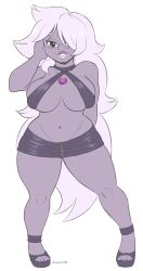 /// 1girls amethyst_(steven_universe) artist_signature big_breasts cartoon_network female female_only gem gem_(species) lips long_hair looking_at_viewer mindwipe open_mouth open_toe_shoes pink_hair purple_skin shortstack steven_universe thick_thighs thighs very_long_hair white_background