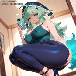 1futa 1futanari ai_generated aqua_hair balls bangs big_balls big_penis blue_hair breasts bulge bulge_through_clothing bulge_under_clothes cock erect_penis erection fringe futa_only futadom futanari green_eyes honkai:_star_rail huge_balls huge_cock huge_penis huohuo_(honkai:_star_rail) lewdiboo long_hair multicolored_hair nipples penis posing posing_for_the_viewer solo solo_focus solo_futa sweat sweatdrop testicles thighs turquoise_eyes veiny veiny_penis very_long_hair