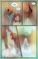 1cuntboy 1girls big_clitoris comic dakota_(the_rock_cocks) elizabeth_santos hairy_pussy leslie_brown shower shower_sex showering_together the_rock_cocks transgender transgender_male transgender_man webcomic