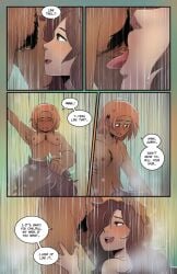 1cuntboy 1girls big_clitoris comic cunnilingus dakota_(the_rock_cocks) elizabeth_santos hairy_pussy leslie_brown shower shower_sex showering_together the_rock_cocks transgender transgender_male transgender_man webcomic