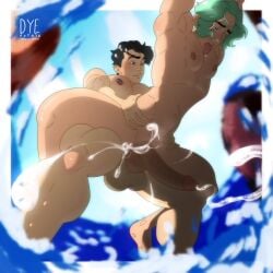 ahe_gao arms_above_head big_balls big_pecs big_penis black_eyebrows black_eyes black_hair completely_naked completely_naked_male completely_nude completely_nude_male cove_holden cum cumming_while_penetrated exhibitionism fucked_from_behind fucked_senseless fucked_silly fully_naked fully_nude gay gay_sex gbpatch green_eyes green_hair hands_on_hips hands_on_waist huge_balls huge_cock male_only male_penetrated male_penetrating male_penetrating_male muscular_arms muscular_chest muscular_legs muscular_male nipples our_life_(beginnings_and_always) pecs penetration penetration_from_behind public_nudity public_sex stomach_bulge tongue waist_grab water
