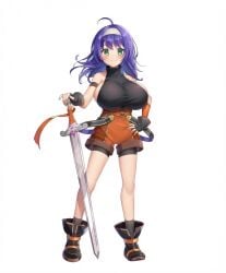 aged_down alternate_breast_size clothed edit feet fire_emblem fire_emblem:_radiant_dawn fire_emblem_heroes green_eyes huge_breasts mia_(fire_emblem) official_alternate_costume official_art oppai_loli purple_hair young