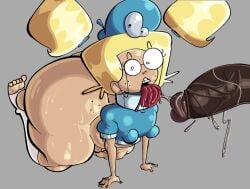 1boy 1girls all_fours beret big_ass big_penis black_nails blonde_hair blowjob blue_sweater bottom_heavy braces breasts_out dark-skinned_male dorkzone freckles freckles_on_ass glasses large_ass large_penis light-skinned_female looking_at_viewer nerd oc petite saliva small_breasts stockings surprised surprised_expression sweat tongue tongue_out twintails veiny_penis