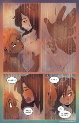 1cuntboy 1girls big_clitoris comic dakota_(the_rock_cocks) elizabeth_santos hairy_pussy leslie_brown shower shower_sex showering_together the_rock_cocks transgender transgender_male transgender_man webcomic