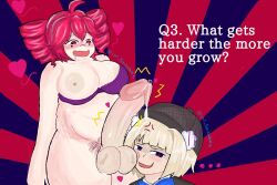 ... 1futa 1girl ahoge anger_vein artist_name black_hat black_suit blonde_hair blue_bow bottomless bow child_bearing_hips chubby collarbone cum cumdrip drool drooling english_text fat female_pubic_hair hat heart heart-shaped_pupils heart_facial_mark huge_breasts kasane_teto kasane_teto_(sv) kasane_teto_(utau) looking_at_viewer mv_character nipples open_mouth penis plump pom_pom_(clothes) pubic_hair purple_bra red_eyes red_hair short_hair skin_fang suit synthesizer_v testicles teto_the_31st thick_thighs thighs twin_drills twitter_username ui_(voisona) utau voisona wavy_mouth wide_hips
