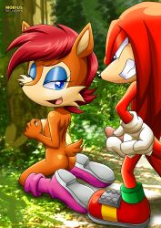 archie_comics bbmbbf erma_ermine furry knuckles_the_echidna male mobius_unleashed palcomix sega sonic_(series)