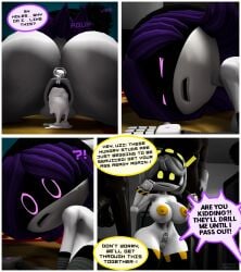 2girls 3boys 3d 3d_(artwork) 3d_artwork 3d_model 3d_render 3girls absurd_res absurd_resolution absurdres big_ass big_boobs big_breasts big_butt big_nipples black_cock comic comic_page comic_panel comics dark-skinned_male dark_skin erect_penis glitch_productions imminent_penetration imminent_sex kidnapped kidnapped_girl large_ass large_breasts large_butt murder_drones n_(murder_drones) pitch-black_skin plot porn_with_plot purple_eyes purple_hair queen_of_spades raped_female robot robot_girl robot_humanoid serial_designation_v sfm source_filmmaker source_filmmaker_(artwork) straight tagme text text_bubble uzi_(murder_drones) uzi_doorman v_(murder_drones) white_body white_hair whiteweasel yellow_eyes