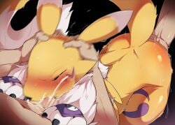 anthro bandai_namco cum_in_mouth cum_in_throat dagasi deepthroat digimon digimon_(species) fellatio female forced_deepthroat furry gag gagging group head_grab hi_res male male/female oral oral_sex renamon throat_fuck