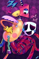 canon_couple canonical_sex female futa_on_female futanari gangle_(the_amazing_digital_circus) missionary_position mokkat non-binary sex the_amazing_digital_circus zooble_(the_amazing_digital_circus)