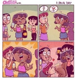 albo charlie_(albo) dark-skinned_female dark_skin drunk drunk_female drunk_sex jucika jucika_(comic) lesbian lesbian_sex nude nude_female wine wine_glass yuri