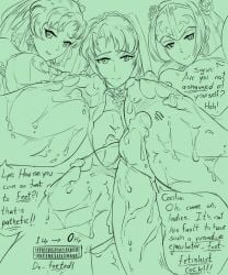 3girls alternate_costume bride cecilia_(bridal)_(fire_emblem) cecilia_(fire_emblem) cum_on_feet cum_on_soles degradation dragon_blanche ejaculation english_text feet female femdom fire_emblem fire_emblem:_path_of_radiance fire_emblem:_radiant_dawn fire_emblem:_the_binding_blade fire_emblem:_the_blazing_blade fire_emblem_heroes foot_fetish foot_focus green_hair insult lyn_(bridal)_(fire_emblem) lyn_(fire_emblem) male malesub mocking multiple_girls nintendo official_alternate_costume pov pov_feet sigrun_(bridal)_(fire_emblem) sigrun_(fire_emblem) smug soles stockings text wedding_dress