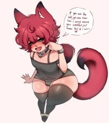 asshushie femboy fox_boy fox_ears fox_humanoid fox_tail luvanely pointing_at_self pov sia_(sia_mofu) thick_thighs