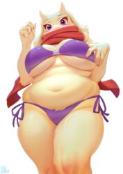 1girls 5_fingers anthro aruurara big_breasts bovid bovid_humanoid bra breasts caprine caprine_humanoid chubby chubby_anthro chubby_female feet_out_of_frame female female_only furry furry_only low-angle_shot low-angle_view low_angle no_humans panties purple_bra purple_eyes purple_panties red_scarf scarf solo solo_female solo_focus thick_thighs toby_fox toriel underboob undertale undertale_(series) white_body white_fur worm's-eye_view worms-eye_view