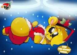 2020 anthro ass big_breasts big_butt black_sclera blonde_hair breasts cassidy_(fnaf) christmas christmas_clothing cleavage clothed clothing curvy_figure detailed_background dialogue digital_media_(artwork) english_text female five_nights_at_freddy's freckles fur glowing glowing_eyes golden_freddy golden_freddy_(fnaf) hair hat headgear headwear hi_res holidays hourglass_figure huge_breasts huge_butt inkit89 leotard looking_at_viewer lying mammal mistletoe on_front plant rule_63 smile snow solo talking_to_viewer teeth text thick_thighs tongue top_hat ursid video_games voluptuous white_eyes wide_hips winter yellow_body yellow_fur