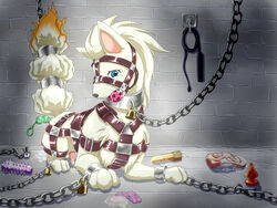 anal anal_beads anal_penetration anthro ball_gag bondage bondage_gear bondage_harness bound chain_bondage chain_collar chain_leash chains collar condom devilheart dildo drool gag gagged harness_ball_gag harness_gag leash ninetales nintendo padlock padlocked_collar pokemon pokemon_focus pokemon_only sex_toy straight_hair tears used_condom whip