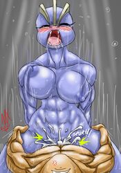 1boy 1girls abs blush breasts color cum cum_in_pussy cum_inside female female_machoke human interspecies machoke male male_pov monkeyxflash muscles muscular_female nintendo nude pokemon pokemon_(species) pokephilia pov sex straight tagme