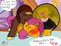 1boy 1girls bath blush boulder boulder_(mr._smile) brown_fur equine female fluttershy_(mlp) friendship_is_magic fur hair horse male mammal mr._smile my_little_pony penis pony rock straight straight_hair vaginal_penetration wet