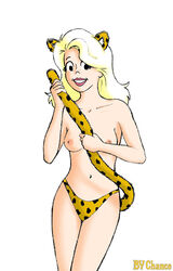 animal_ears archie_comics blonde_hair by_chance cat_ears hanna-barbera josie_and_the_pussycats melody_valentine nipples tail topless