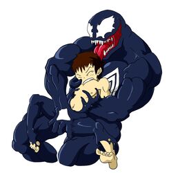 gay male male_only marvel marvel_comics monster_boy slime smooth_skin spider-man_(series) tagme tentacle_on_male tongue venom venom_(marvel) yaoi