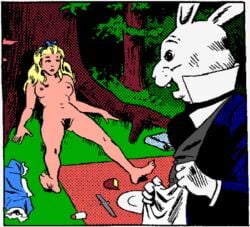 alice_in_wonderland alice_liddell nipples tagme wally_wood white_rabbit_(wonderland)