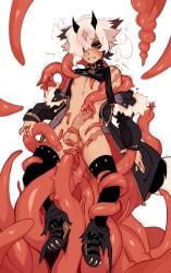 1boy breath femboy imminent_anal imminent_rape imminent_sex male male_only onika onika_(yuurikin) tentacle tentacle_on_male tentacle_sex thick_penis yuurikin