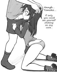 1boy 1girls ass_cleavage big_sister black_and_white blowjob brother_and_sister butt_crack exposed_breasts female female_penetrated footwear forced_oral half-dressed head_grab headlock human imminent_oral incest kiomaru1 kuroki_tomoki kuroki_tomoko little_brother long_hair long_sleeves male male/female male_penetrating male_penetrating_female no_pants older_sister oral pale_skin panties pantsless partial_male sex shoes shorts small_breasts socks spread_legs text thick_thighs watashi_ga_motenai_no_wa_dou_kangaetemo_omaera_ga_warui! wide_hips younger_brother younger_male